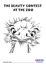 Ostrich colouring sheet